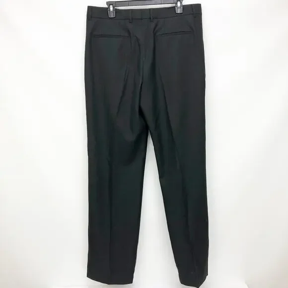 Burberry Mens Wool Pleated Dress Pants EU 52 US 36 Black Classic Trouser